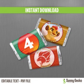 The Lion Guard Birthday Mini Chocolate Wrappers